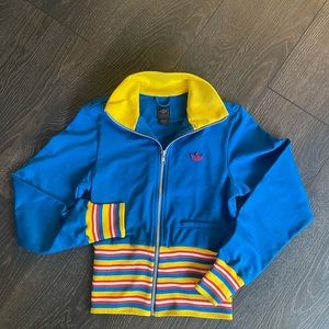 Vintage Adidas track jacket Womens XS Blue Red White Stripes AGC003